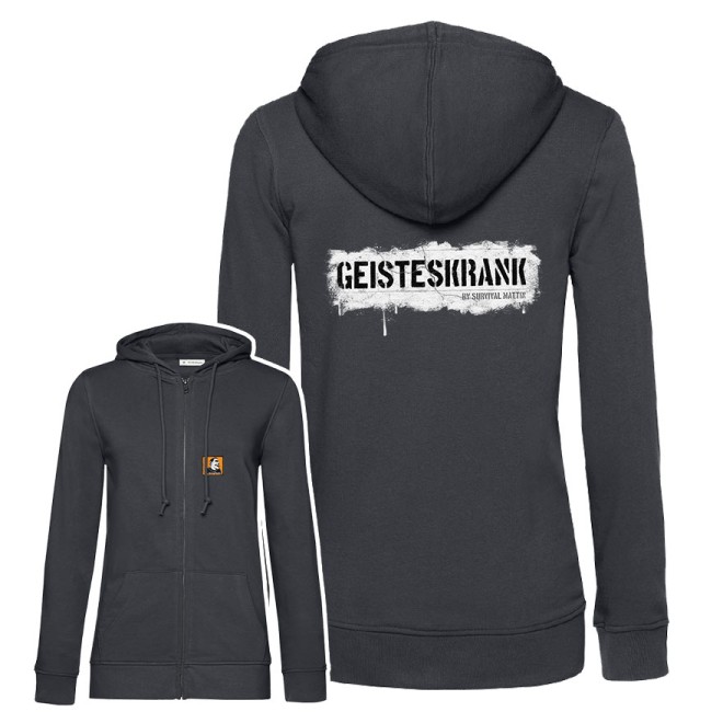 Survival Mattin GEISTESKRANK ORGANIC Girlie Hoodie-Jacke