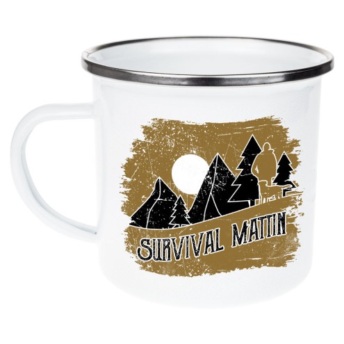 Survival Mattin OUTDOOR Emaille Tasse/Becher