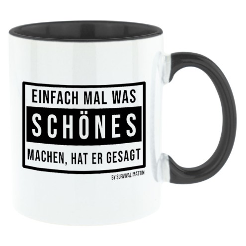 SCHÖNES Logo Bi-Color Tasse schwarz