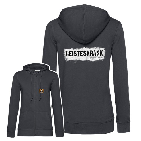 Survival Mattin GEISTESKRANK ORGANIC Girlie Hoodie-Jacke