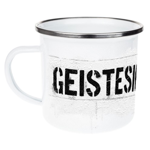 Survival Mattin GEISTESKRANK Emaille Tasse/Becher