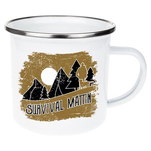 Survival Mattin OUTDOOR Emaille Tasse/Becher