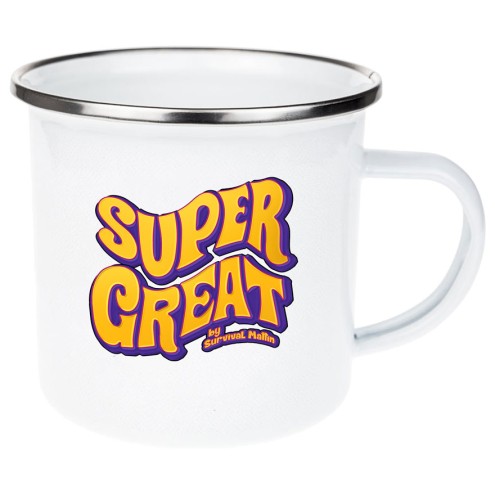 Survival Mattin SUPER GREAT Emaille Tasse/Becher